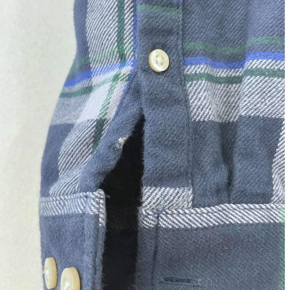 The North Face Plaid Flannel Button Down Shirt Mens S Blue Outdoor Hiking